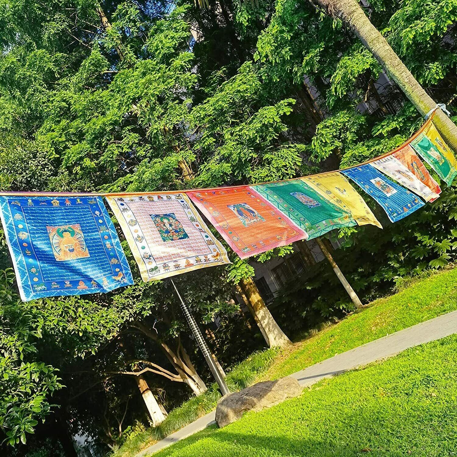 Tibetan Buddhist Prayer Flags 20Pcs Outdoor Meditation Traditional 11x14 inches