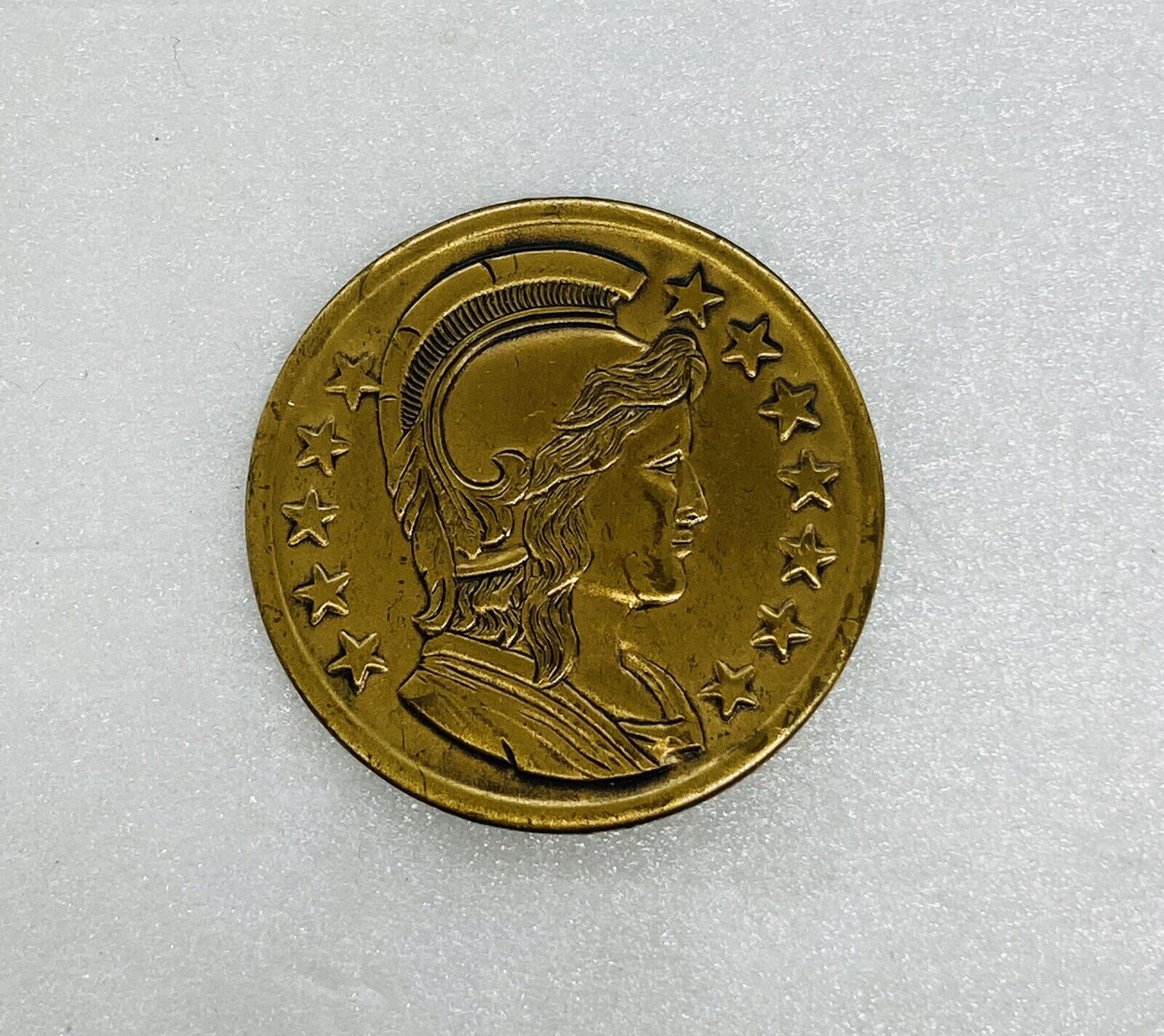 Rare Roman Gladiator Bronze Medallion Coin Pin Back Antique Art Medal 23
