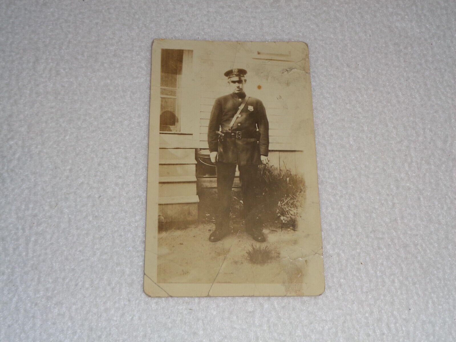 Antique Original Police Officer Policeman Uniform Rare Photograph