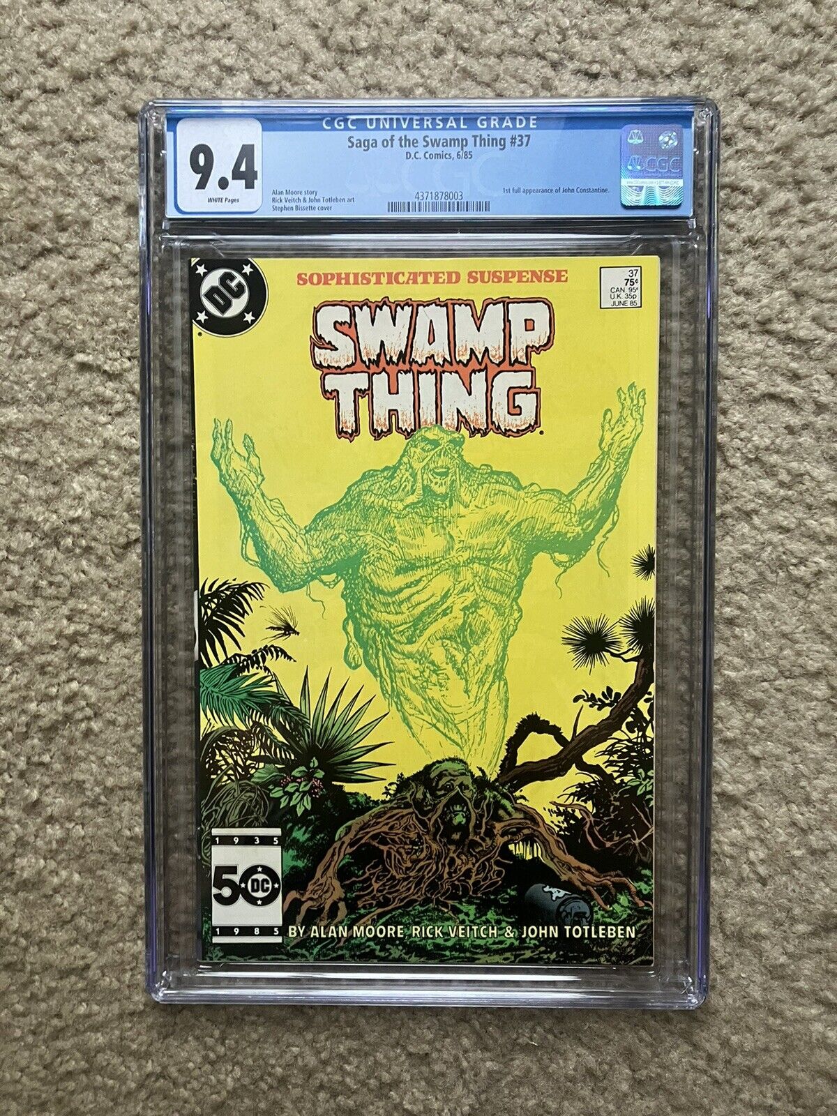Saga Of The Swamp Thing #37 CGC 9.4 NM 1ST FULL  APPEARANCE John Constantine