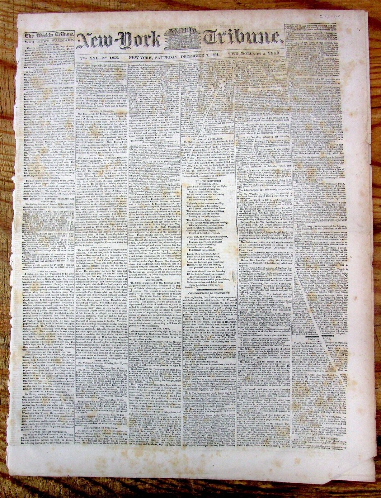 1861 newspaper w ABRAHAM LINCOLN SPEECH on CIVIL WAR START Indians NEGR0 SLAVES 