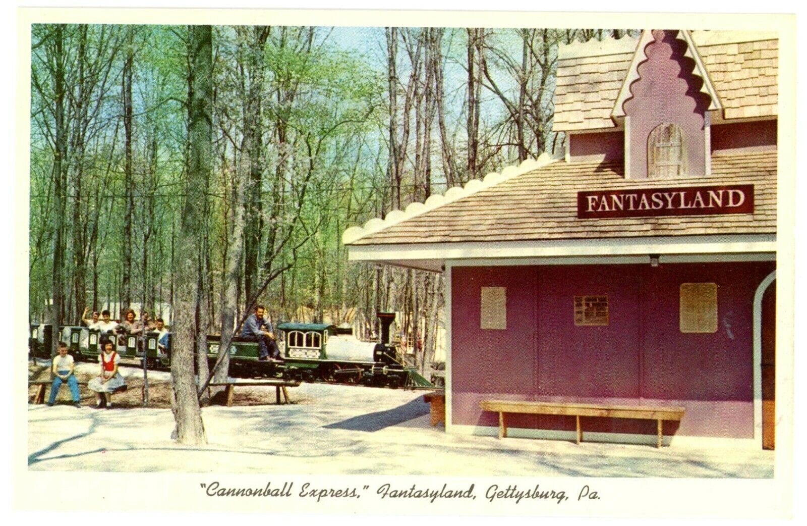 Cannonball Express At Fantasyland In Gettysburg, Pennsylvania Postcard