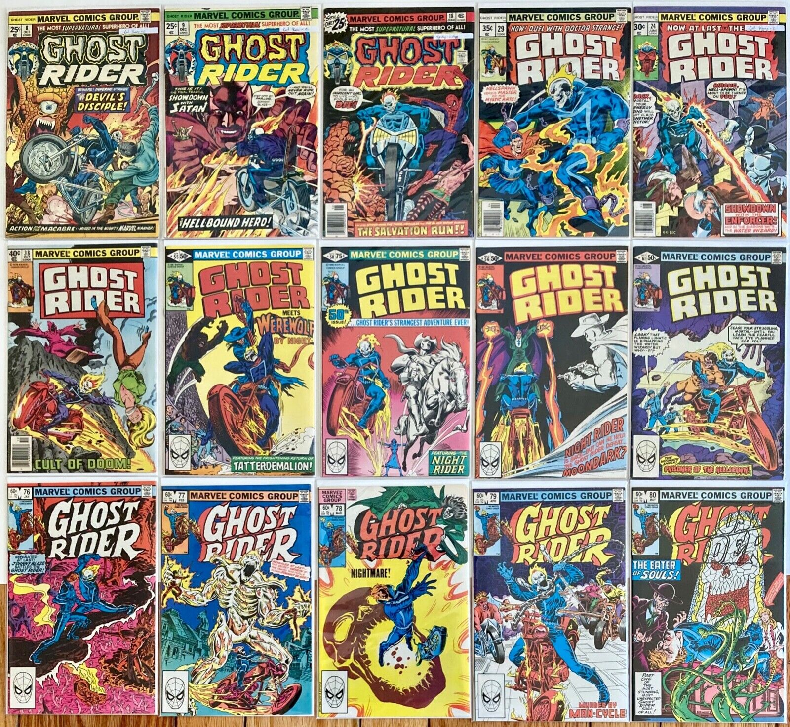Ghost Rider Bronze Age Lot of 15 #8, 9, 18, 29, 50, 76-80 More MID to HIGH GRADE