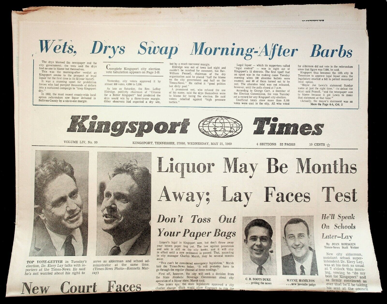 1969 May 21 Kingsport TN Times News Paper Liquor Legalized Prohibition