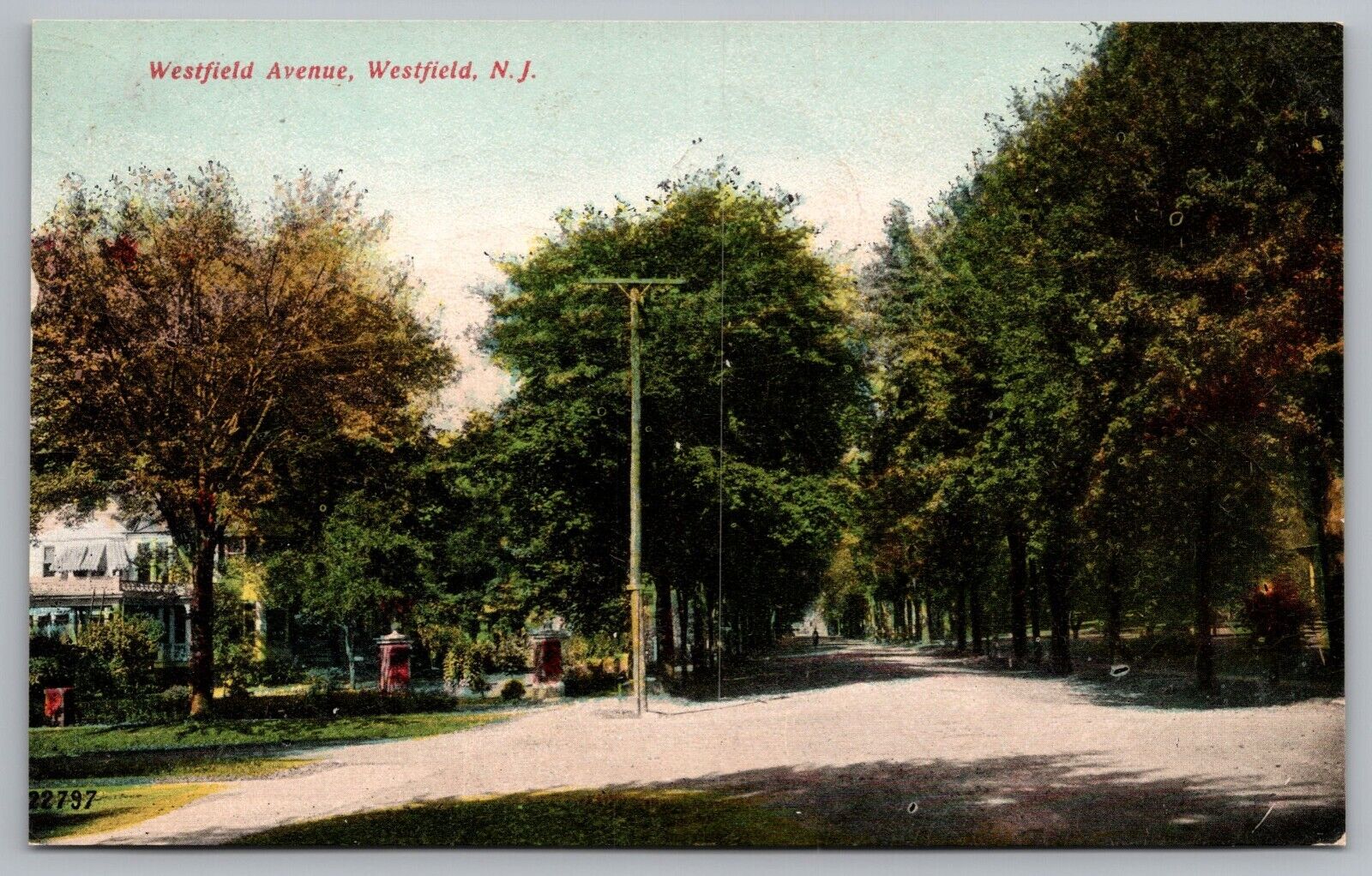 Postcard Westfield Ave. Westfield N.J. *C 7645
