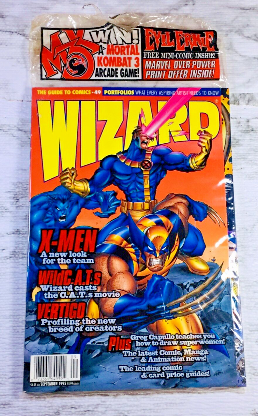 1995 September WIZARD MAGAZINE #49 IN BAG  Not Sealed  