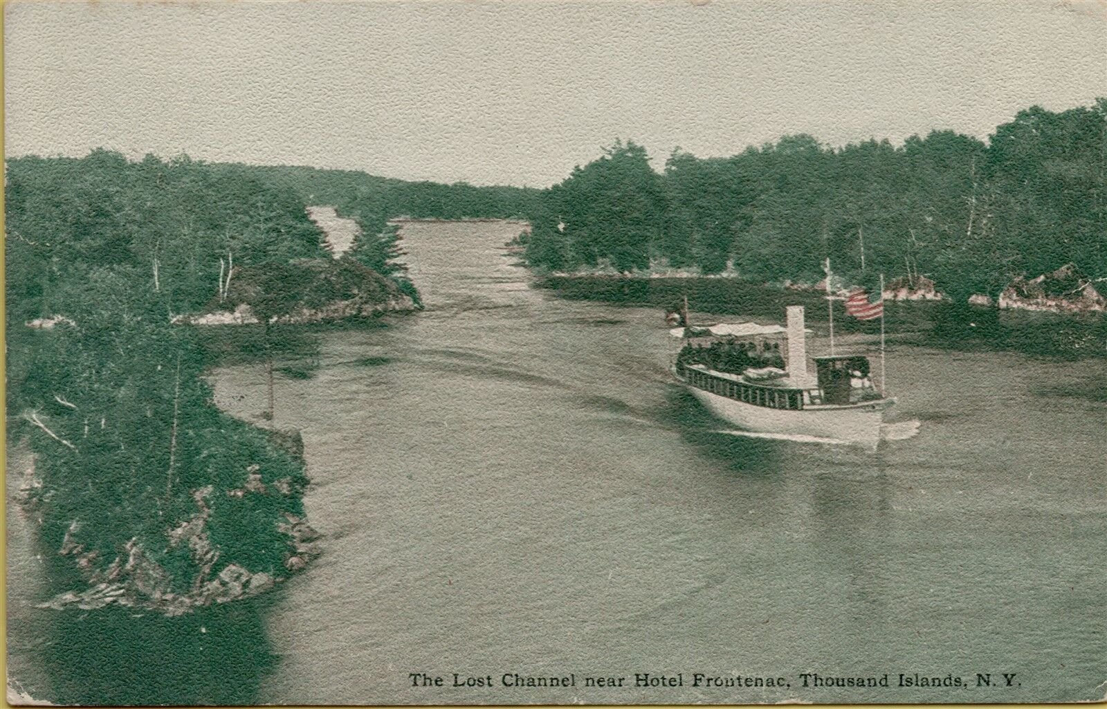1908 Lost Channel near Hotel Frontenac Thousand Islands NY Postcard D23