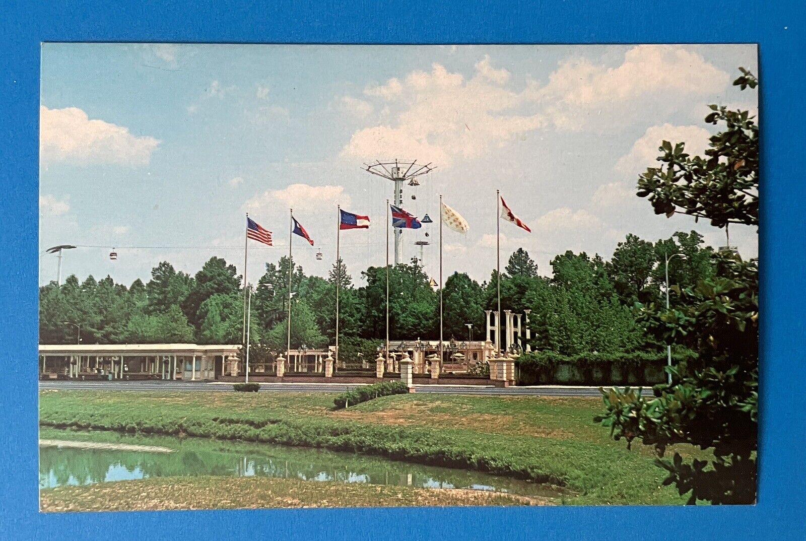 ATLANTA Georgia MAIN ENTRANCE TO SIX FLAGS AMUSEMENT PARK Vintage Postcard