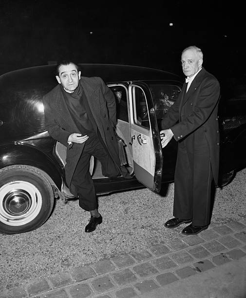 Premier Pierre Mendes-France emerges car he arrives Quai D'Or- 1955 Old Photo
