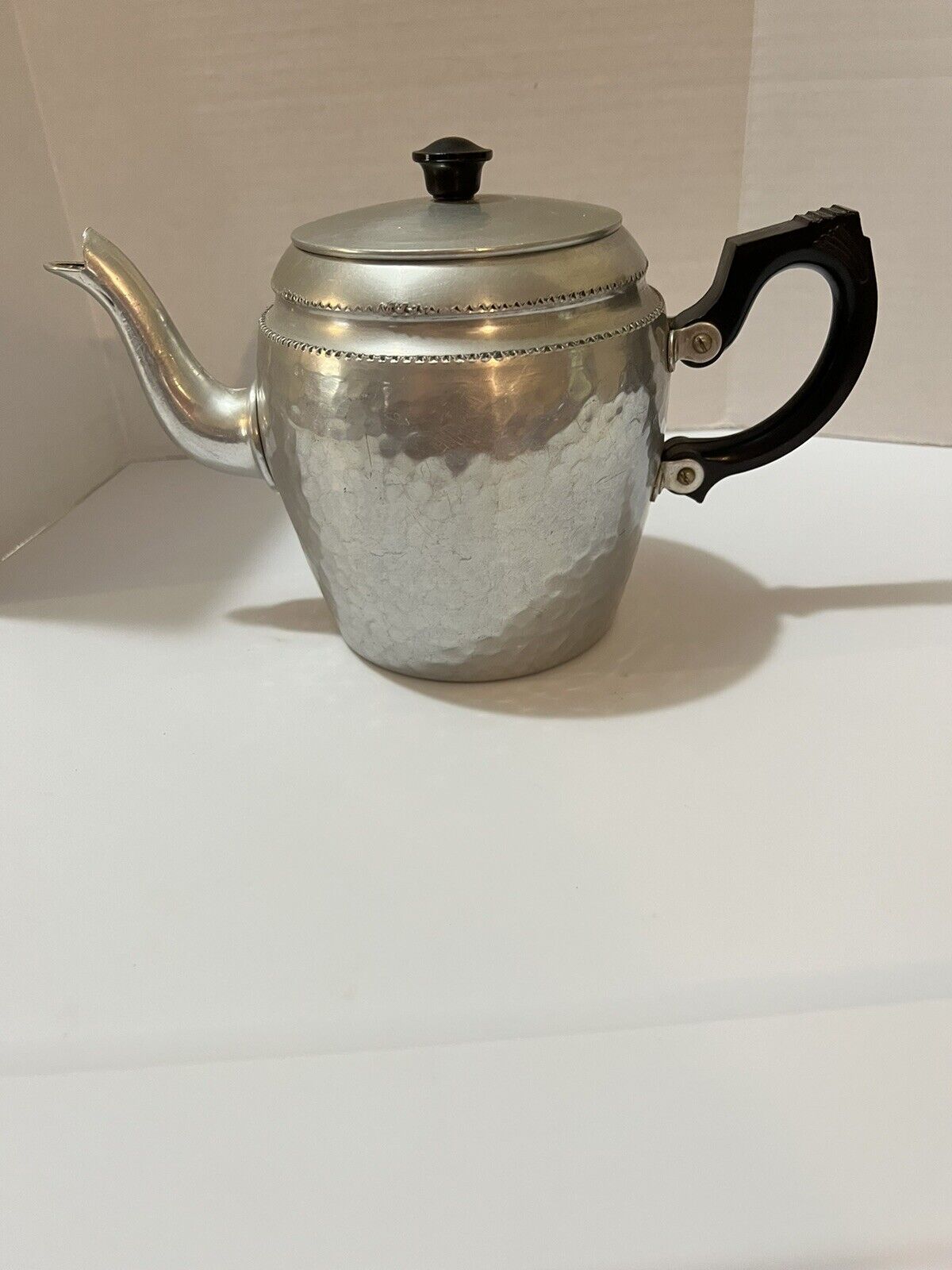 Vintage Sona Ware England Aluminum Teapot 6548 with tea strainer