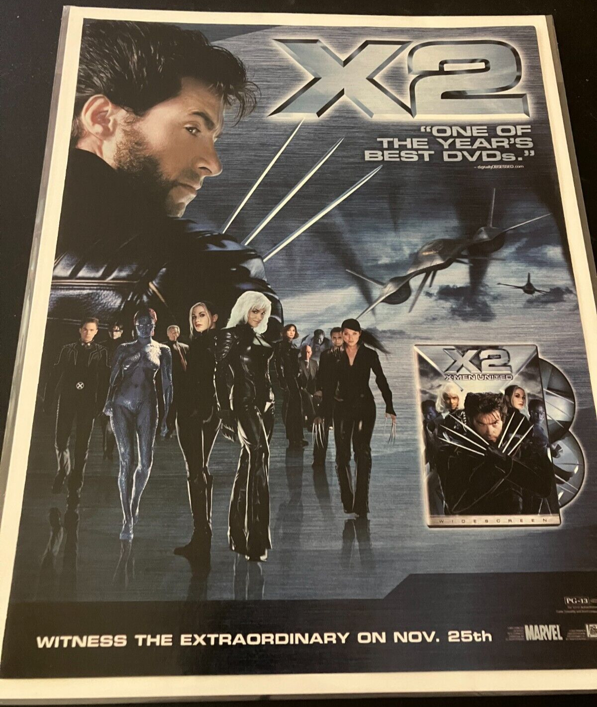 X-Men X2 - Vintage Marvel Movie Print Ad / Poster / Wall Art - Wolverine / Storm