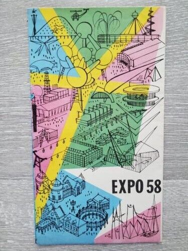 EXPO 58 Hotel Metropole World's Fair 1958 BRUSSELS Belgium map - VG