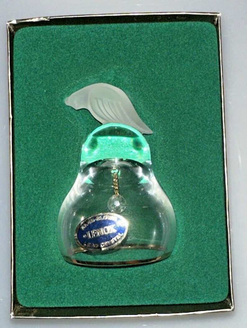Vintage Lenox Crystal Christmas Partridge Bell Gold Trim In Original Box