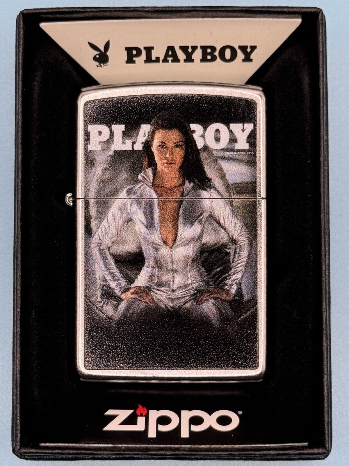 March 2018 Playboy Magazine Cover Zippo Lighter NEW In Box Rare Pinup