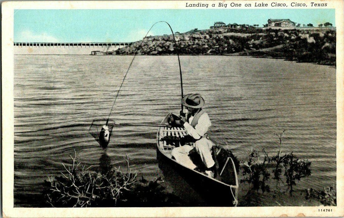 1930'S. CISCO, TX. FISHING SCENE. POSTCARD EE3