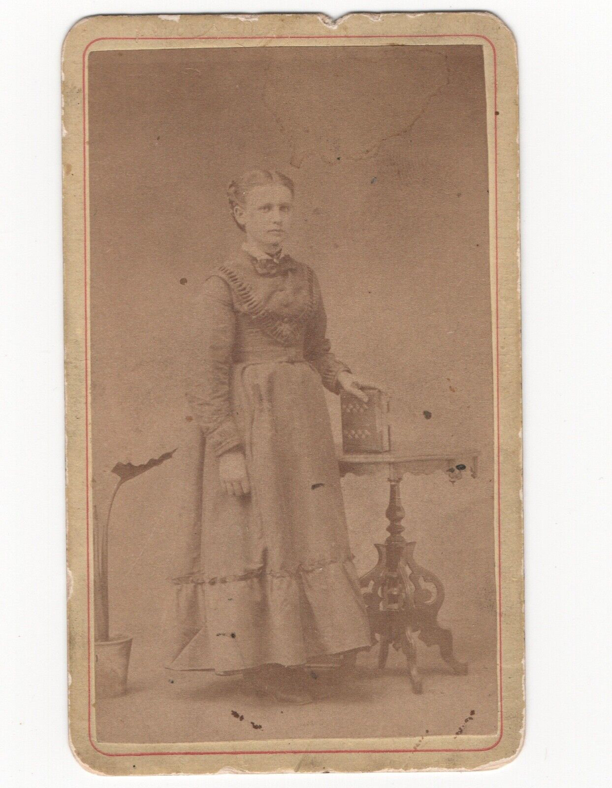 Antique Carte De Visite CDV Card Photograph Woman Standing Portrait T.Neibergall
