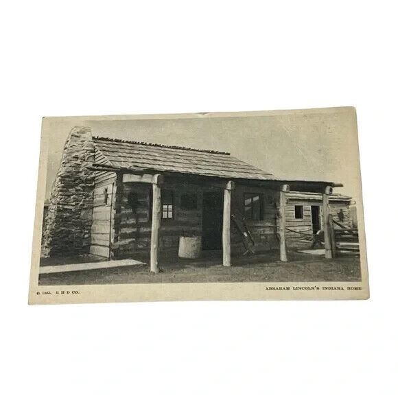 Postcard Abraham Lincolns Indiana Home c1933 Vintage A312