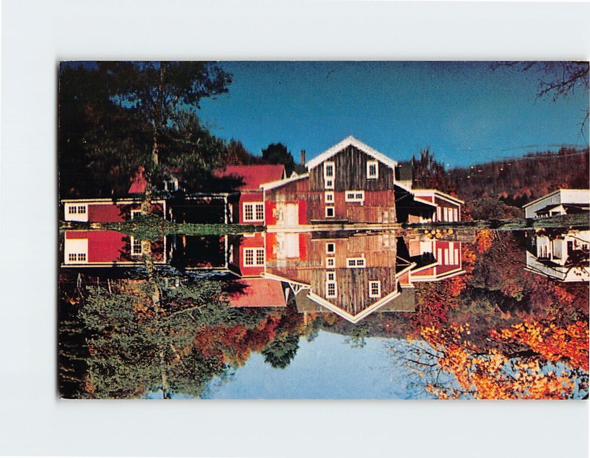 Postcard Mill Pond in Autumn Hanford Mills Museum East Meredith New York USA