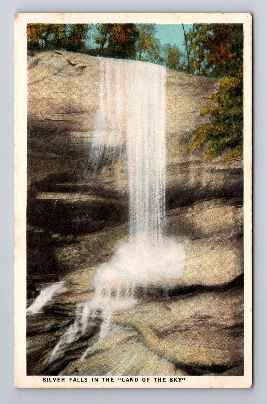 Asheville NC- North Carolina, Silver Falls, Antique, Vintage Souvenir Postcard