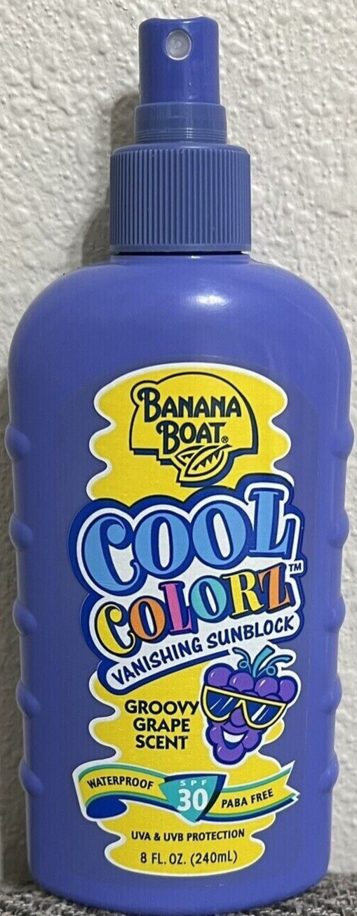 Vintage Banana Boat COOL COLORZ Vanish Sunblock Groovy Grape Collectible/PROP