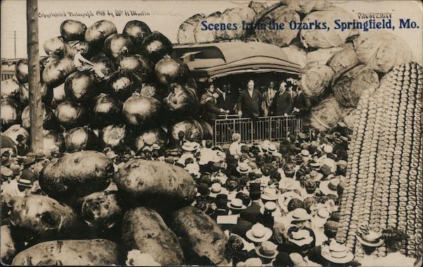 RPPC Springfield,MO Taft: Scenes From The Ozarks,People Surrounded by Huge Cabba
