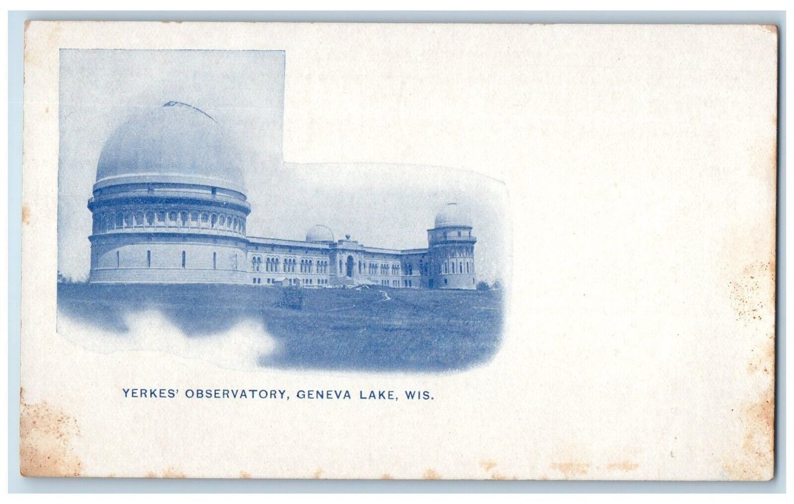 c1898 Yerkes Observatory Exterior Building Field Geneva Lake Wisconsin Postcard