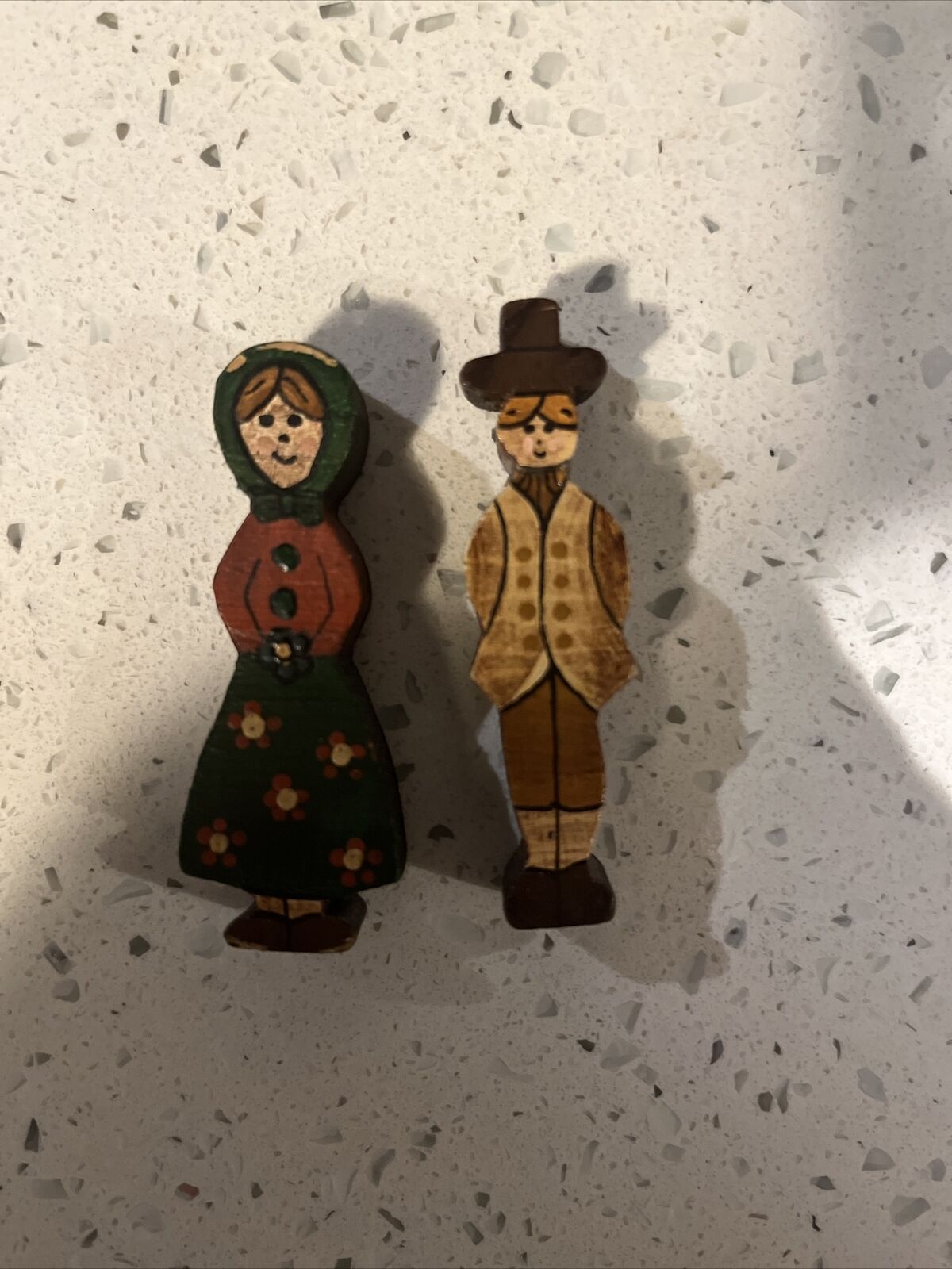 Swedish Hand carved And Painted Husband And Wife Figurine