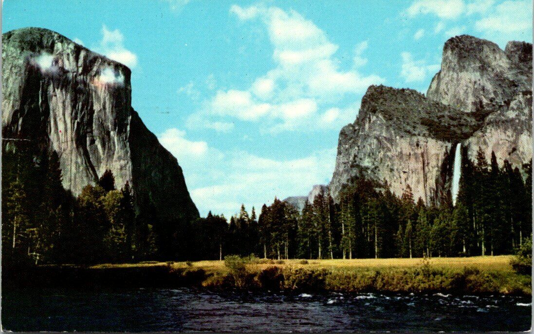 Gates of the Valley Yosemite National Park California Vintage Postcard 