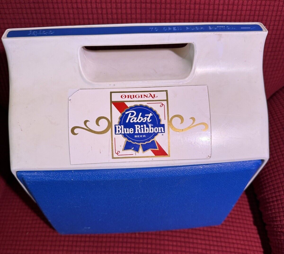 Vintage Pabst Blue Ribbon Igloo Cooler Blue