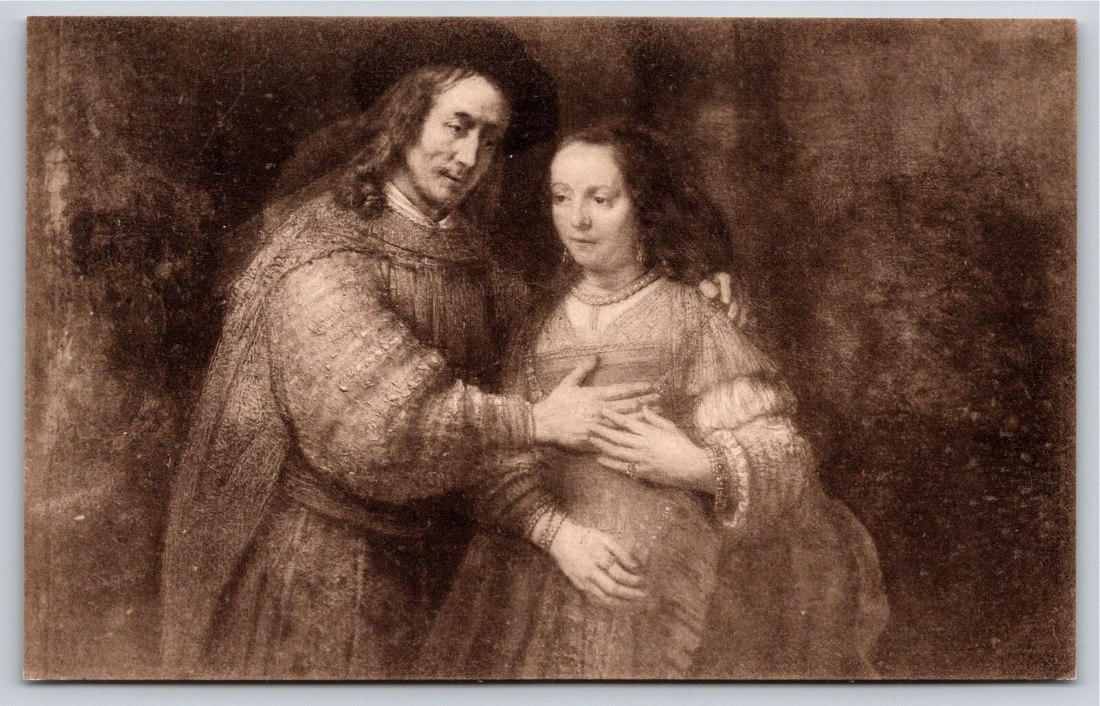 Art~Rembrandt Van Rijn~The Jewish Bride~Vintage Postcard