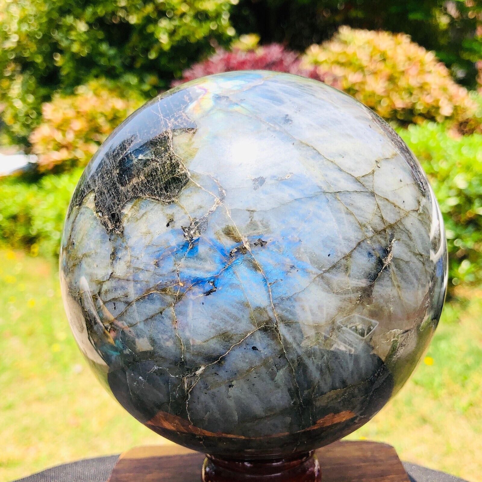 6.38LB Natural gorgeous Labrador ball quartz crystal specimen healing 1336