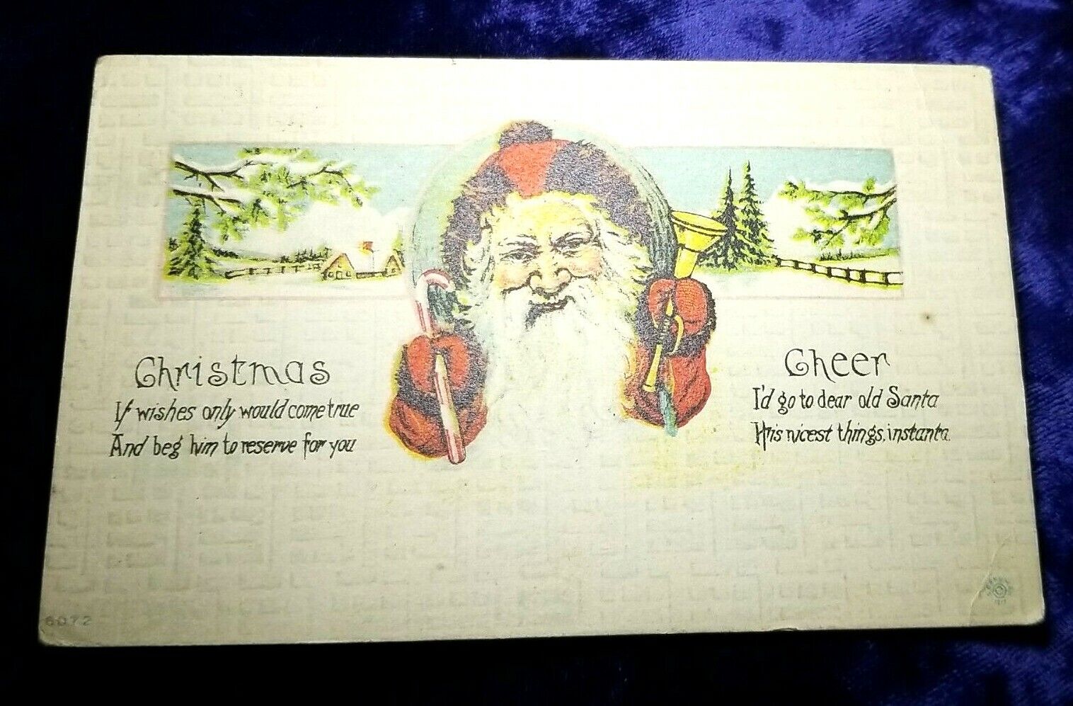 Vntg 1919 CHRISTMAS Postcard SANTA\'S \