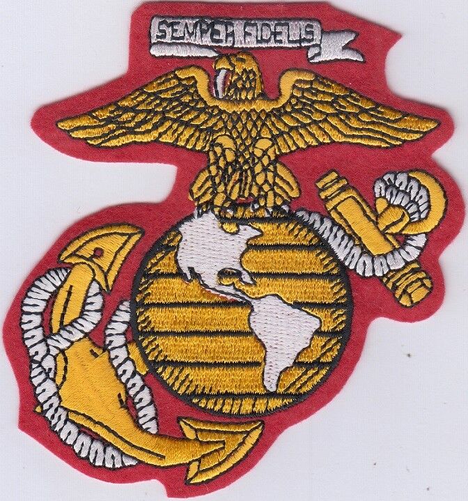 USA MARINE CORPS Logo (Red) Embroidered Patches 4\