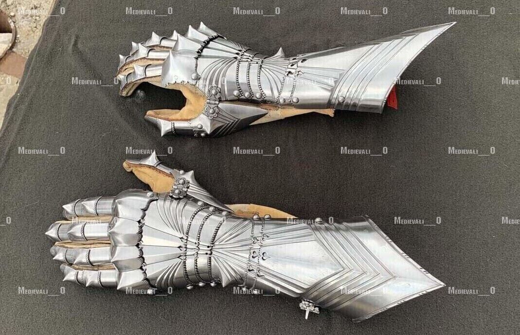 18G Medieval Gauntlet Pair Accents Knight Crusader Armor Gothic Gauntlet LARP