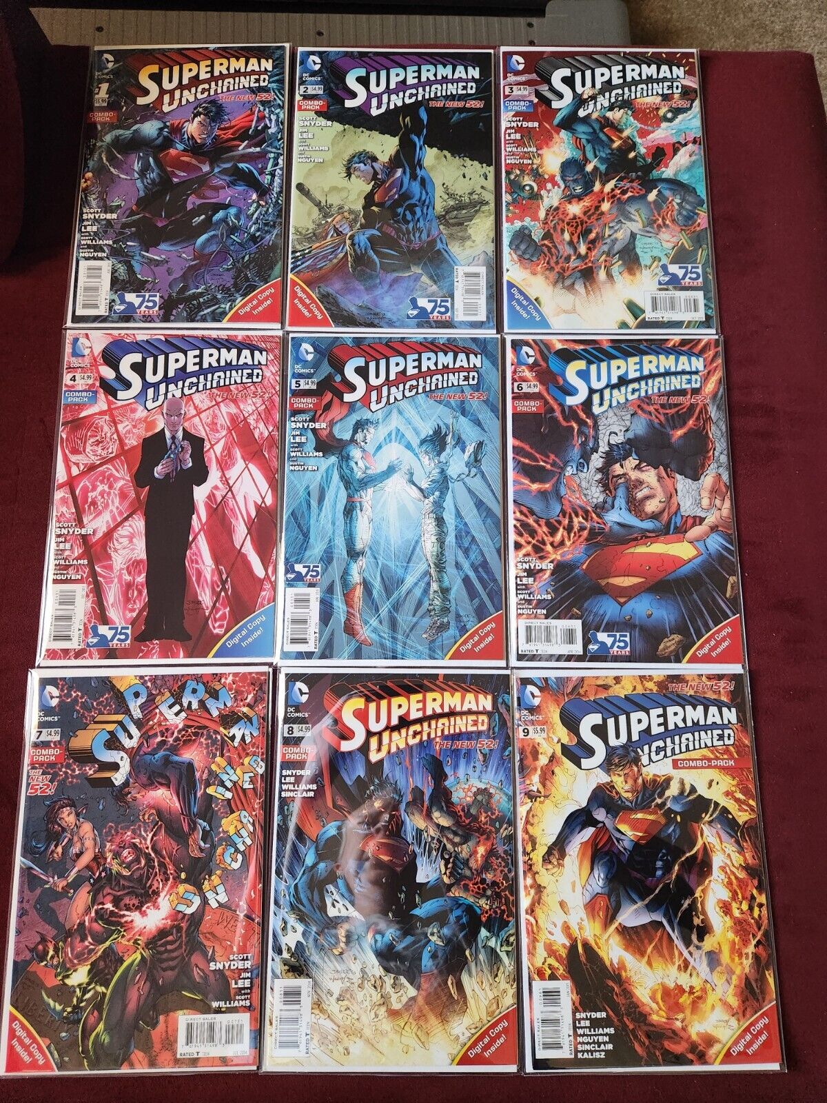 Superman Unchained #1-9 (DC 2013 New 52) Complete Run Lot Set Snyder Jim Lee