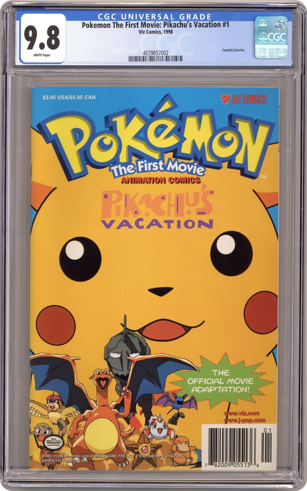 Pokemon The First Movie Pikachu\'s Vacation #1 1st Printing CGC 9.8 1998