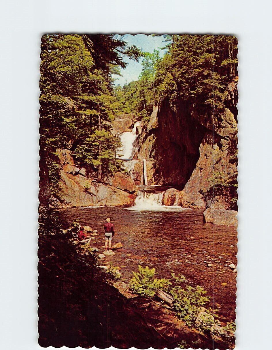Postcard Small Falls Madrid Maine Waterfall Chandler Mill Stream Village Center
