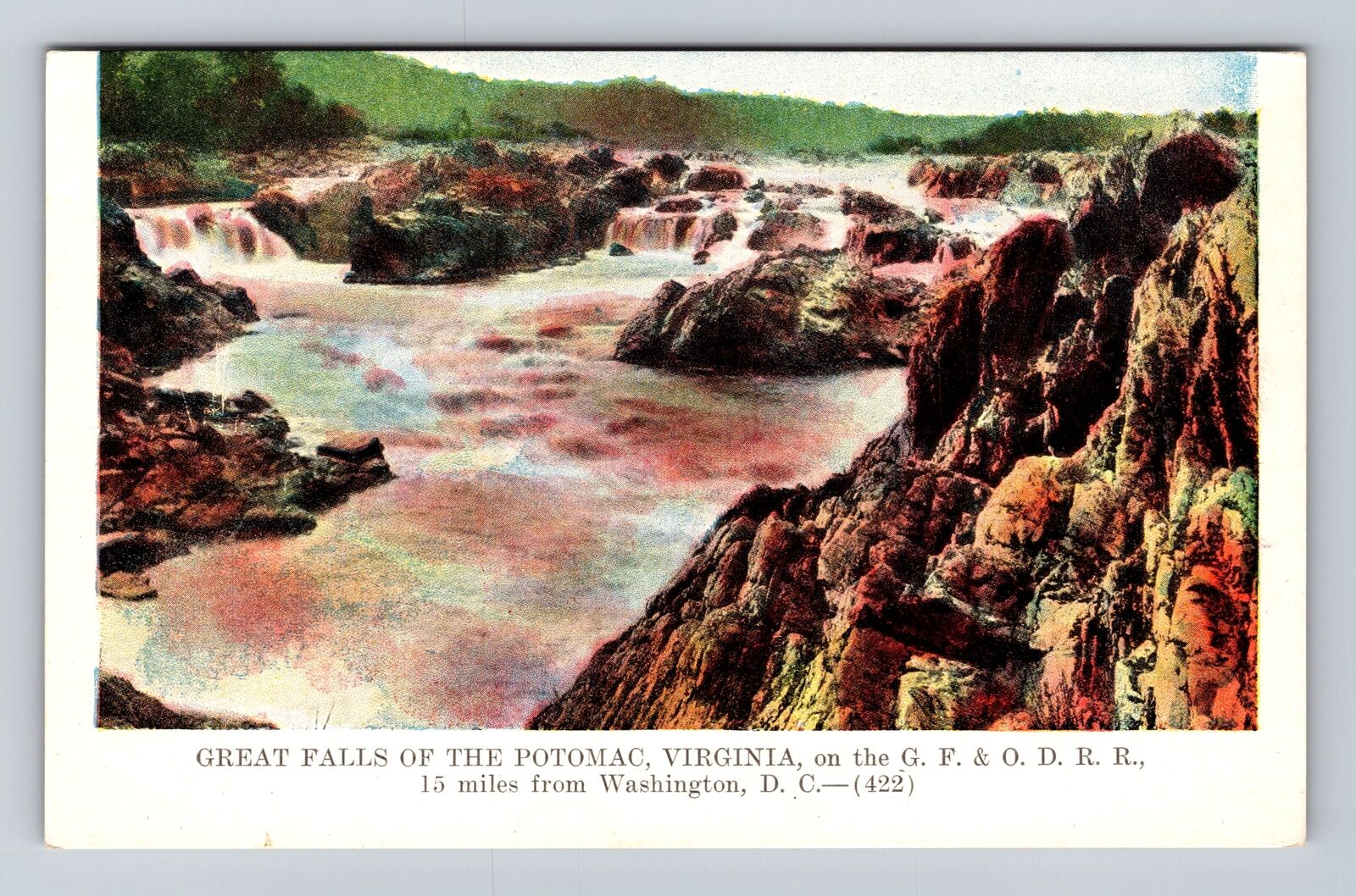 Potomac VA-Virginia, Great Falls, Antique, Vintage Souvenir Postcard
