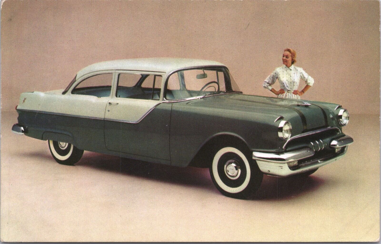 1955 Pontiac 860 Two-Door Sedan Castle Grey over Falcon Grey