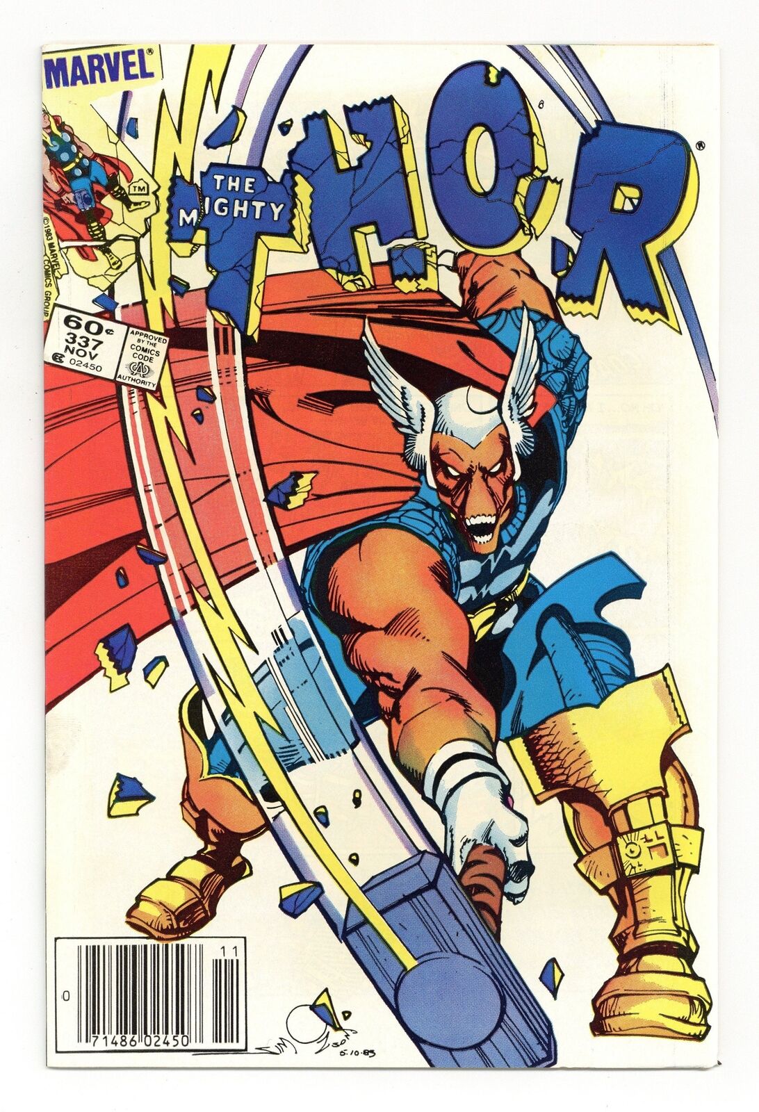 Thor #337N Newsstand Variant FN+ 6.5 1983 1st app. Beta Ray Bill
