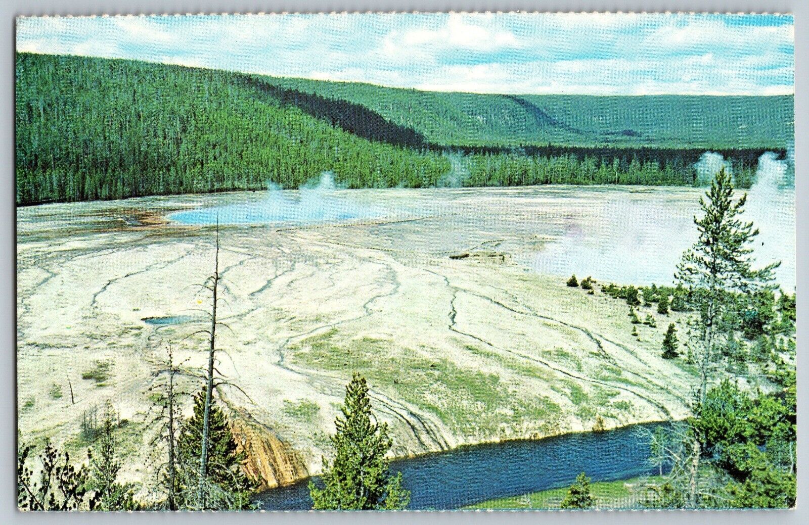 Wyoming WY - Grand Prismatic Spring Yellowstone National Park - Vintage Postcard