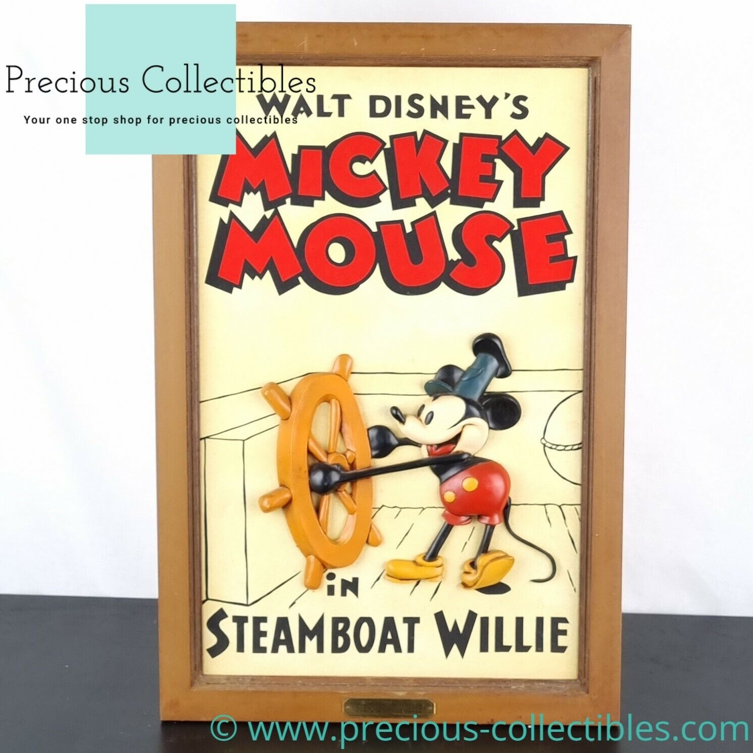 Rare Mickey Mouse in \'\'Steamboat Willie\'\'. Vintage Wall art. Kazama. Disney