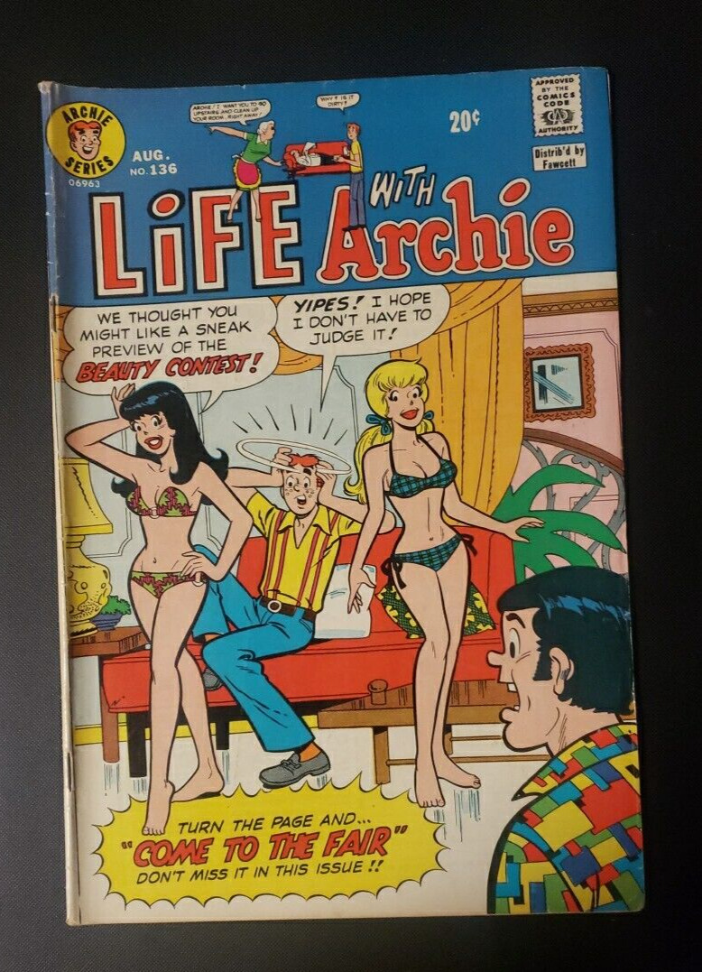 1973 Life With Archie Comic 136 Betty & Veronica GGA Bikini Cover Beauty Contest
