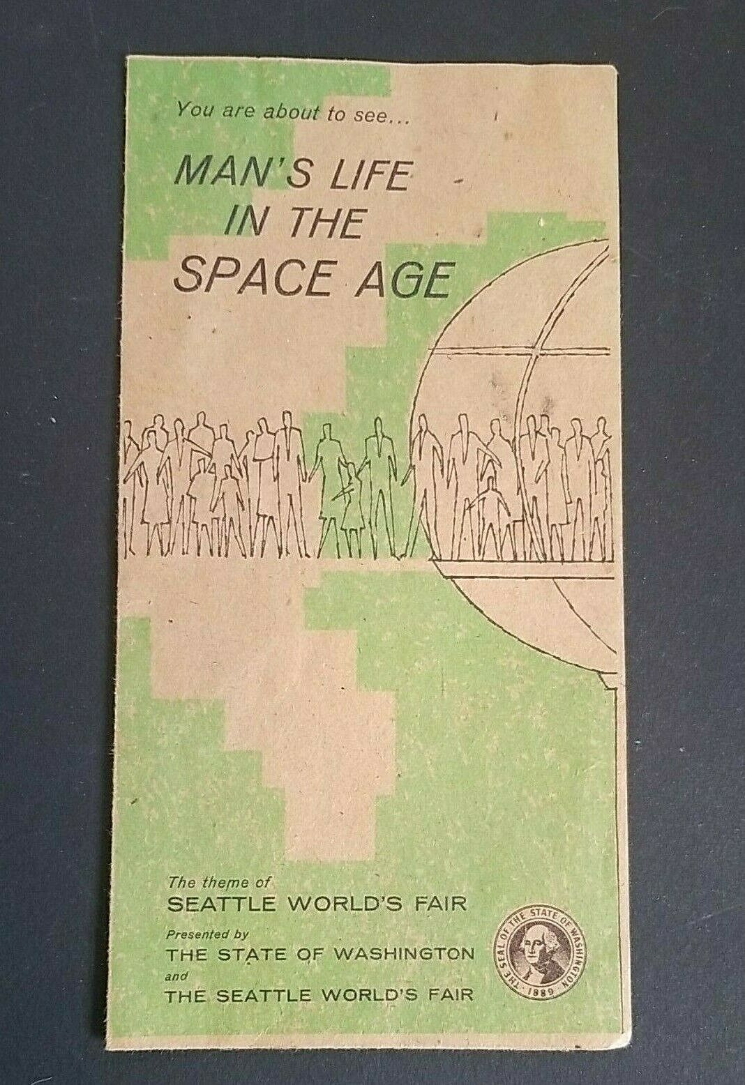 1962 Seattle World's Fair Vintage Brochure Man's Life In The Space Age 