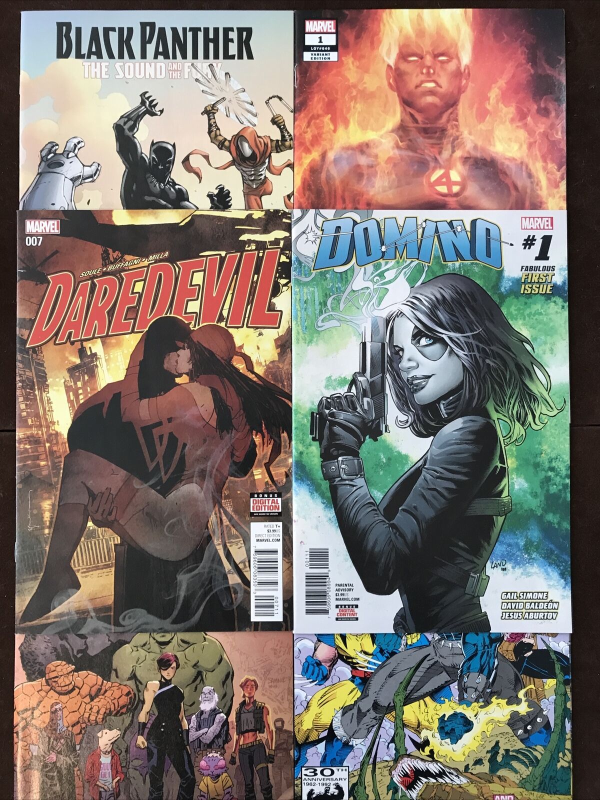 Marvel Comics Mixed Lot Of 6 Domino #1 Daredevil #7 Black Panther Variant More