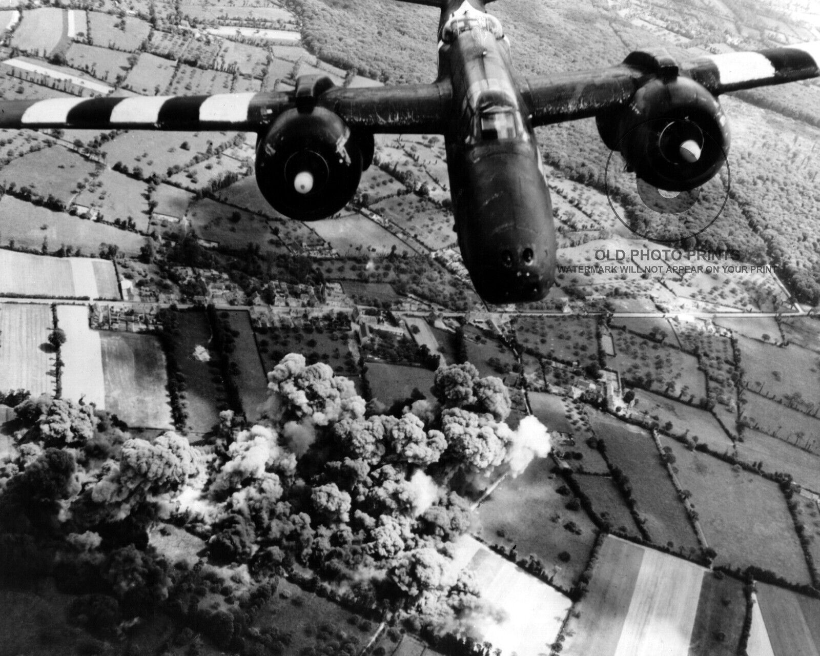 A-20 G Havoc Bomber 1942 Photograph WWII Over Littry, France 8X10 Photo Print