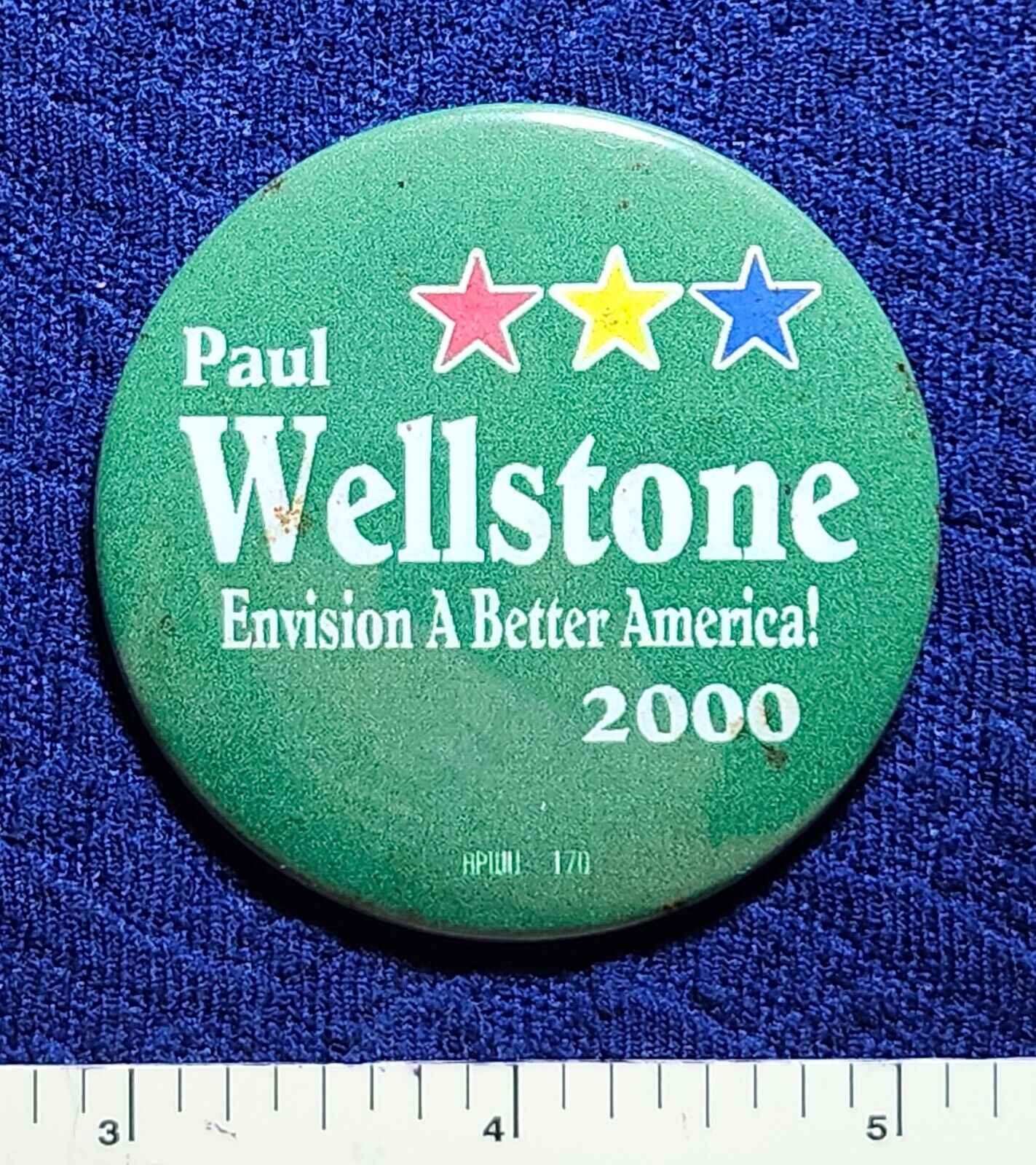 ELUSIVE PAUL WELLSTONE MINNESOTA JEWISH BETTER AMERICA PRES POLITICAL PIN BUTTON