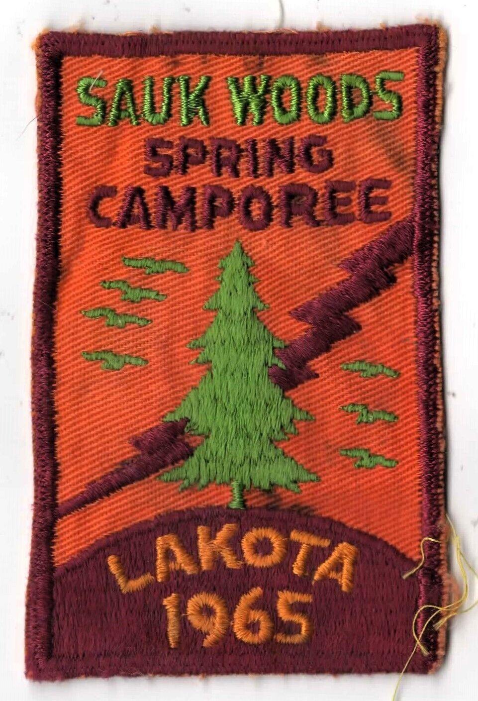 1965 Lakota Sauk Woods Spring Camporee BSA Patch BR Bdr. (SEWN) [VA-2307]