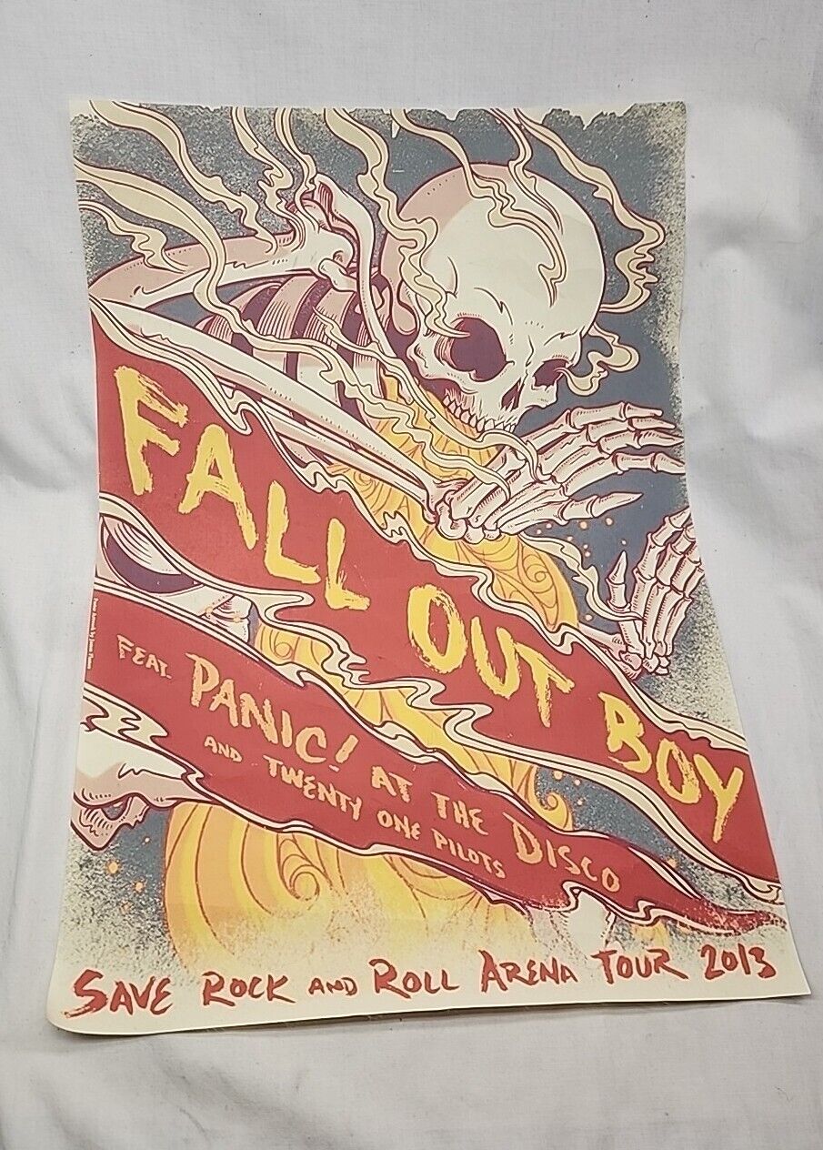 Fall Out Boy Save Rock And Roll Arena Tour Cloth Poster 2013 19x14