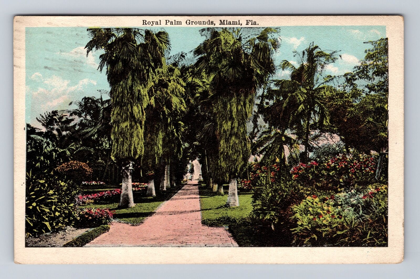 Miami FL- Florida, Royal Palm Grounds, Antique, Vintage c1922 Souvenir Postcard